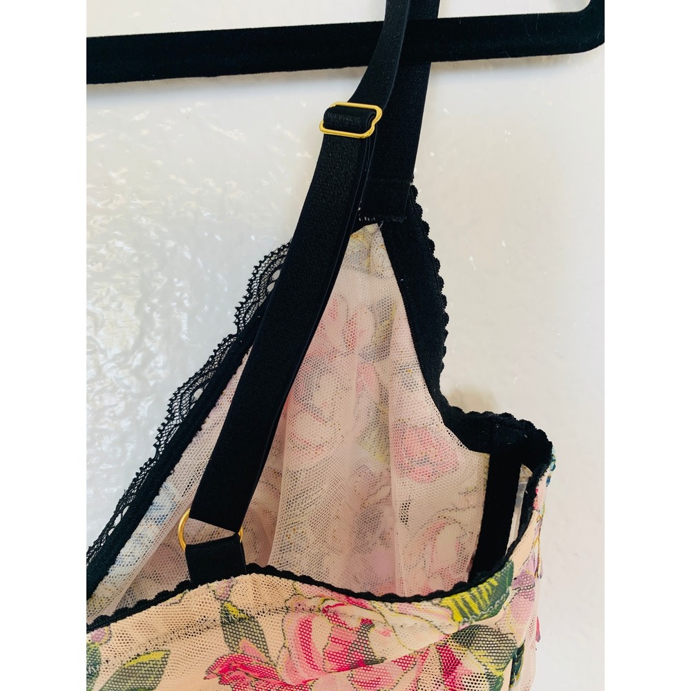 Victoria's Secret Demi Bra Women 38D Multicolor Floral Mesh Lace Very Sexy - Picture 11 of 11